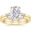 18KY Moissanite Tapered Baguette Diamond Bridal Set, smalltop view