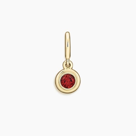 Garnet Milgrain Bezel Charm