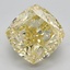 3.24 Ct. Fancy Vivid Yellow Cushion Lab Grown Diamond