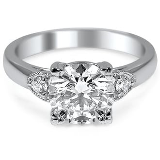 Custom Diamond Ring with Triangular Accents