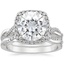 18KW Moissanite Petite Twisted Vine Halo Diamond Bridal Set (1/3 ct. tw.), smalltop view