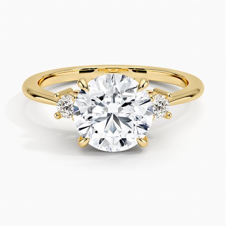 18K Yellow Gold Petite Selene Three Stone Diamond Ring (1/10 ct. tw.)