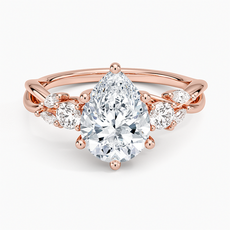 14K Rose Gold Willow Three Stone Diamond Ring (1/3 ct. tw.)