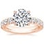 14K Rose Gold Ellora Half Coverage Diamond Ring, smalltop view