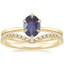18K Yellow Gold Petite Esme Solitaire Ring with Flair Diamond Ring (1/6 ct. tw.)