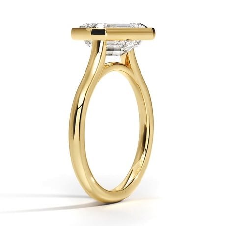 East-West Bezel Solitaire Ring
