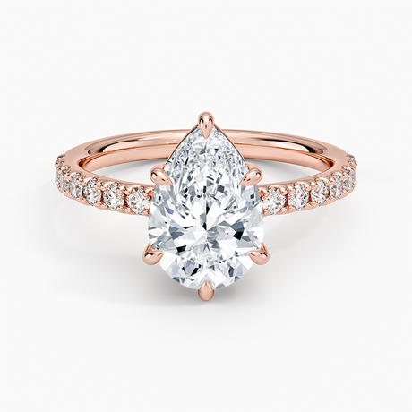 14K Rose Gold Dara Low-Profile Diamond Ring