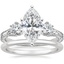 18K White Gold Three Stone Hudson Diamond Ring (1/3 ct. tw.) with Petite Comfort Fit Wedding Ring