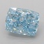 2.10 Ct. Fancy Vivid Blue Cushion Lab Grown Diamond
