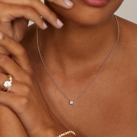 Lab Diamond Bezel Solitaire Pendant (1/4 ct. tw.)