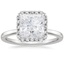 18K White Gold Vienna Halo Diamond Ring, smalltop view