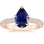 14K Rose Gold Sienna Three-Quarter Coverage Diamond Ring, smalltop view