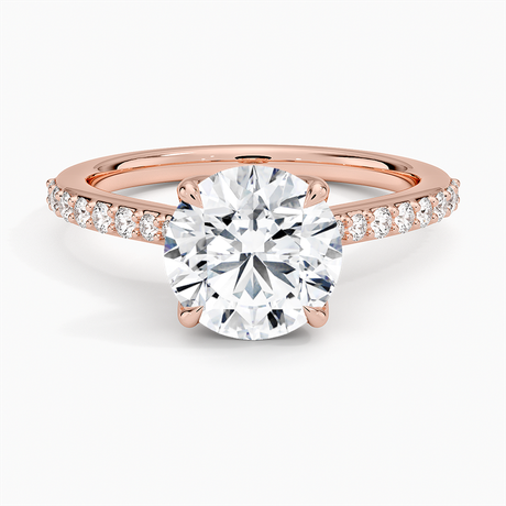14K Rose Gold Elodie Cathedral Diamond Ring