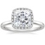 18K White Gold Vienna Halo Diamond Ring, smalltop view