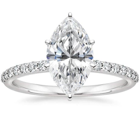 18K White Gold Petite Shared Prong Bridal Set (1/2 ct. tw.)