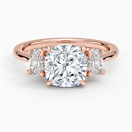 14K Rose Gold Oval-Cut Three Stone Diamond Ring (1/2 ct. tw.)