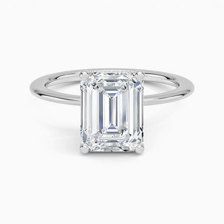Platinum Aimee Solitaire Diamond Ring with Hidden Halo