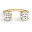 Custom Pear and Round Diamond Open Toi et Moi Ring