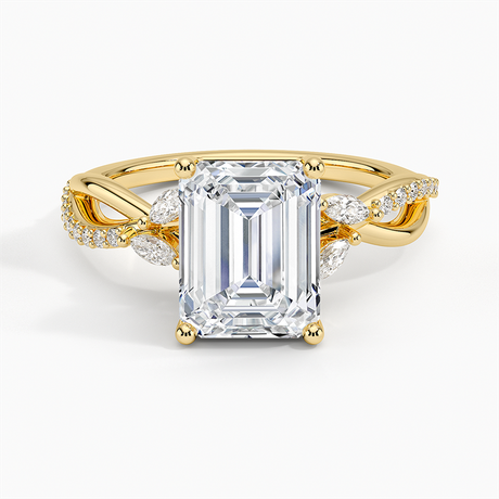 18K Yellow Gold Petite Twisted Willow Diamond Ring