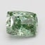 1.51 Ct. Fancy Vivid Green Cushion Lab Grown Diamond