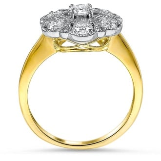 Custom Two Tone Cluster Diamond Ring with Infinity Design