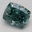 3.24 Ct. Fancy Vivid Green Cushion Lab Grown Diamond