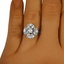The Quatrefoil Ring, smallzoomed in top view on a hand