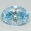 3.07 Ct. Fancy Vivid Blue Oval Lab Grown Diamond