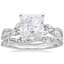18KW Moissanite Luxe Willow Diamond Ring (1/4 ct. tw.) with Luxe Winding Willow Diamond Ring (1/4 ct. tw.), smalltop view