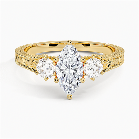 Hudson Three Stone Diamond Ring - Brilliant Earth