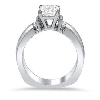 Custom Marina Diamond Ring with Suspended Diamond Accents