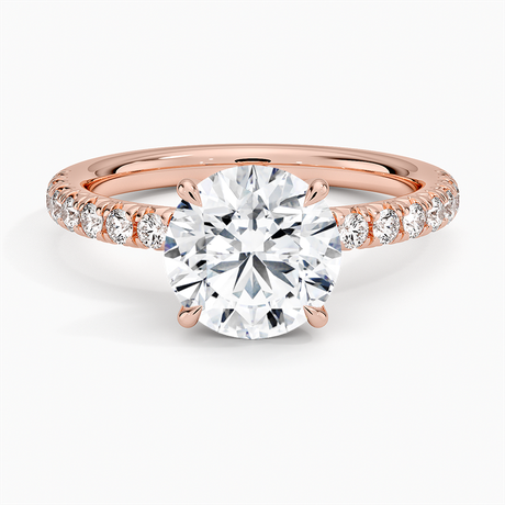 14K Rose Gold Amelie Half-Coverage Diamond Ring