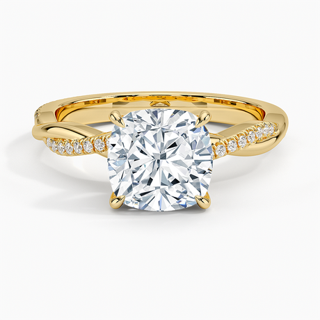 18K Yellow Gold Petite Twisted Vine Diamond Ring (1/8 ct. tw.)