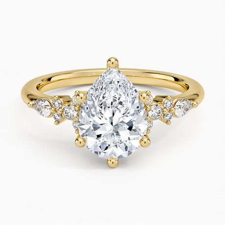 Pear and Round Diamond Engagement Ring Setting