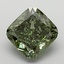 4.04 Ct. Fancy Vivid Green Cushion Lab Grown Diamond