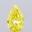 0.52 Ct. Fancy Vivid Yellow Pear Lab Grown Diamond