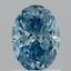 1.08 Ct. Fancy Vivid  Blue Oval Lab Grown Diamond