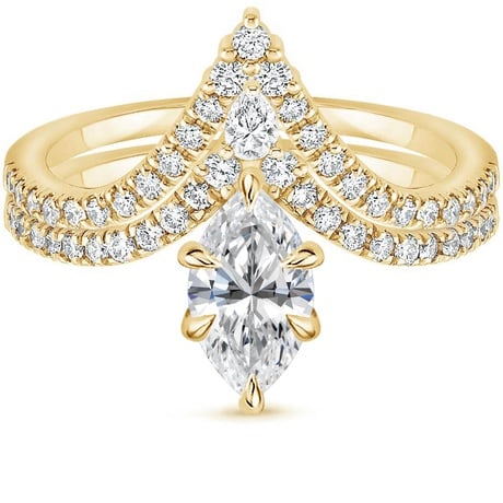 18K Yellow Gold Nouveau Diamond Bridal Set