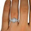 The Georgie Ring, smallzoomed in top view on a hand