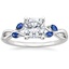 Platinum Willow Ring With Sapphire Accents, smalltop view