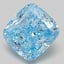 3.02 Ct. Fancy Vivid  Blue Cushion Lab Grown Diamond