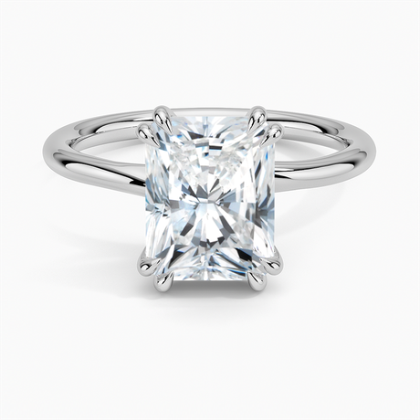 18K White Gold Dulce Double Claw Prong Solitaire Ring