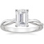 18K White Gold Twisted Vine Solitaire Ring, smalltop view