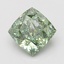 5.09 Ct. Fancy Vivid Green Cushion Lab Grown Diamond