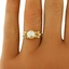 The Jess Ring, smalltop view on a hand