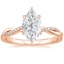14K Rose Gold Petite Twisted Vine Diamond Ring (1/8 ct. tw.), smalltop view
