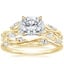 18K Yellow Gold Secret Garden Diamond Ring (1/2 ct. tw.) with Winding Willow Diamond Ring (1/8 ct. tw.)