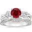 Platinum Three Stone Willow Diamond Ring (1/3 ct. tw.) with Petite Luxe Twisted Vine Diamond Ring (1/4 ct. tw.)