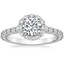 18K White Gold Luxe Lotus Flower Halo Diamond Ring (3/4 ct. tw.), smalltop view