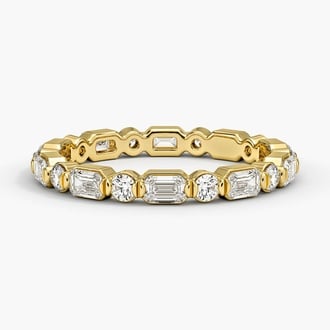 Kensington Emerald Cut and Round Diamond Eternity Ring
